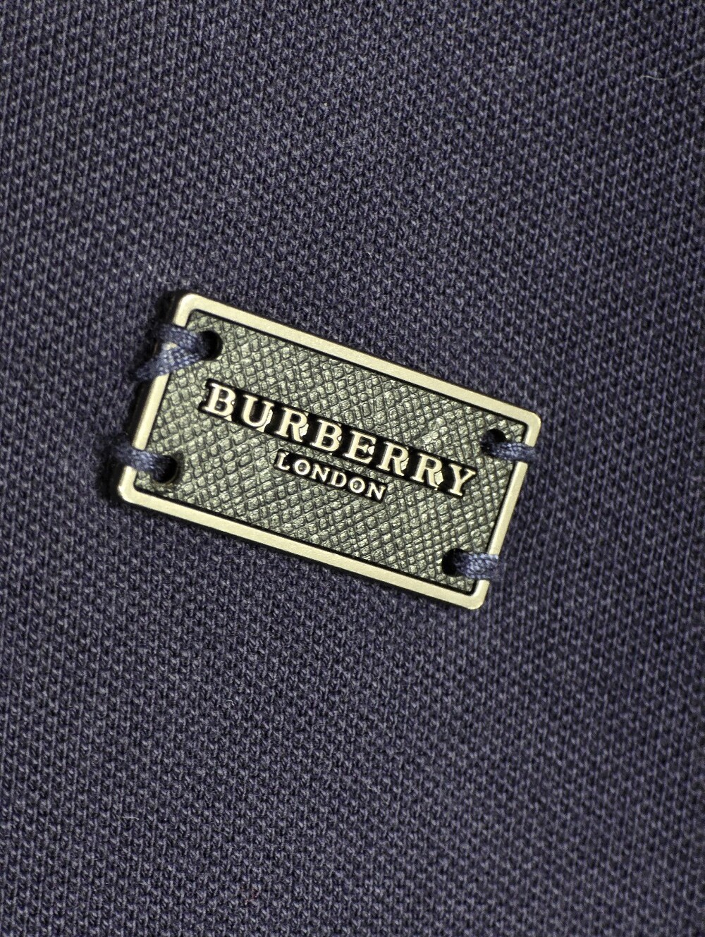 Burberry Navy Polo with Red Trim Short Sleeve Shirt - Picture 4 of 9